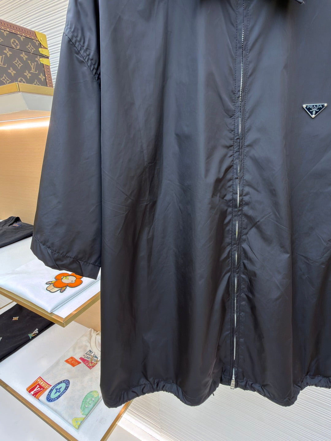 PRADA 26S SHORT-SLEEVE ZIP-UP SHIRT 1030