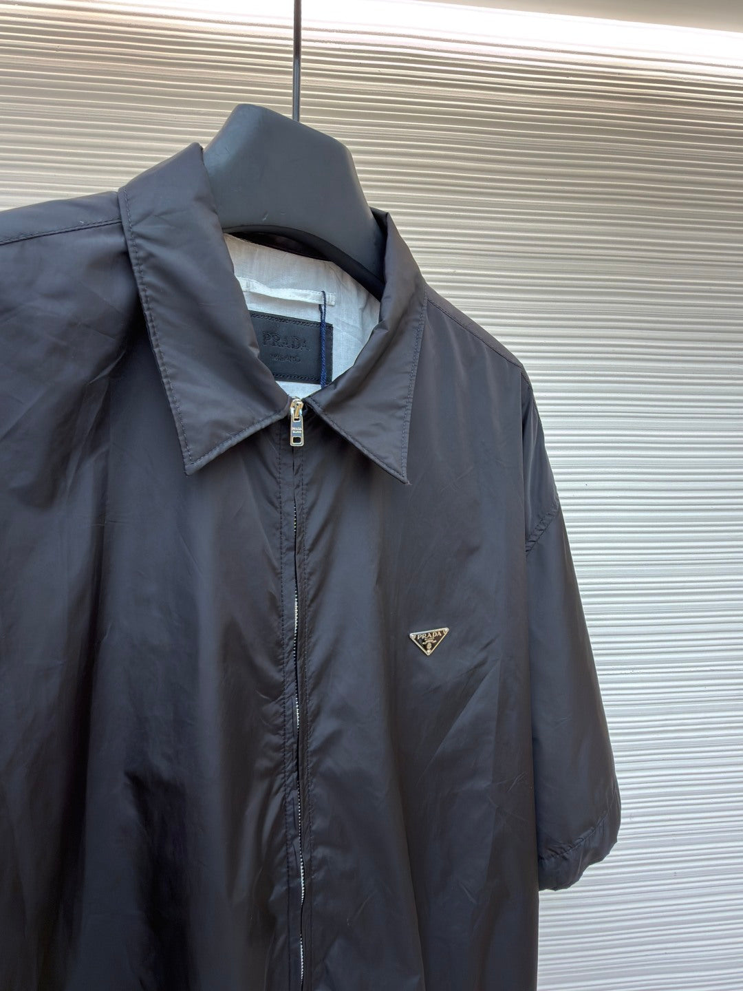 PRADA 26S SHORT-SLEEVE ZIP-UP SHIRT 1030