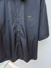 PRADA 26S SHORT-SLEEVE ZIP-UP SHIRT 1030