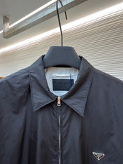 PRADA 26S SHORT-SLEEVE ZIP-UP SHIRT 1030