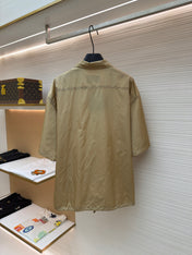 PRADA 26S SHORT-SLEEVE ZIP-UP SHIRT 1031