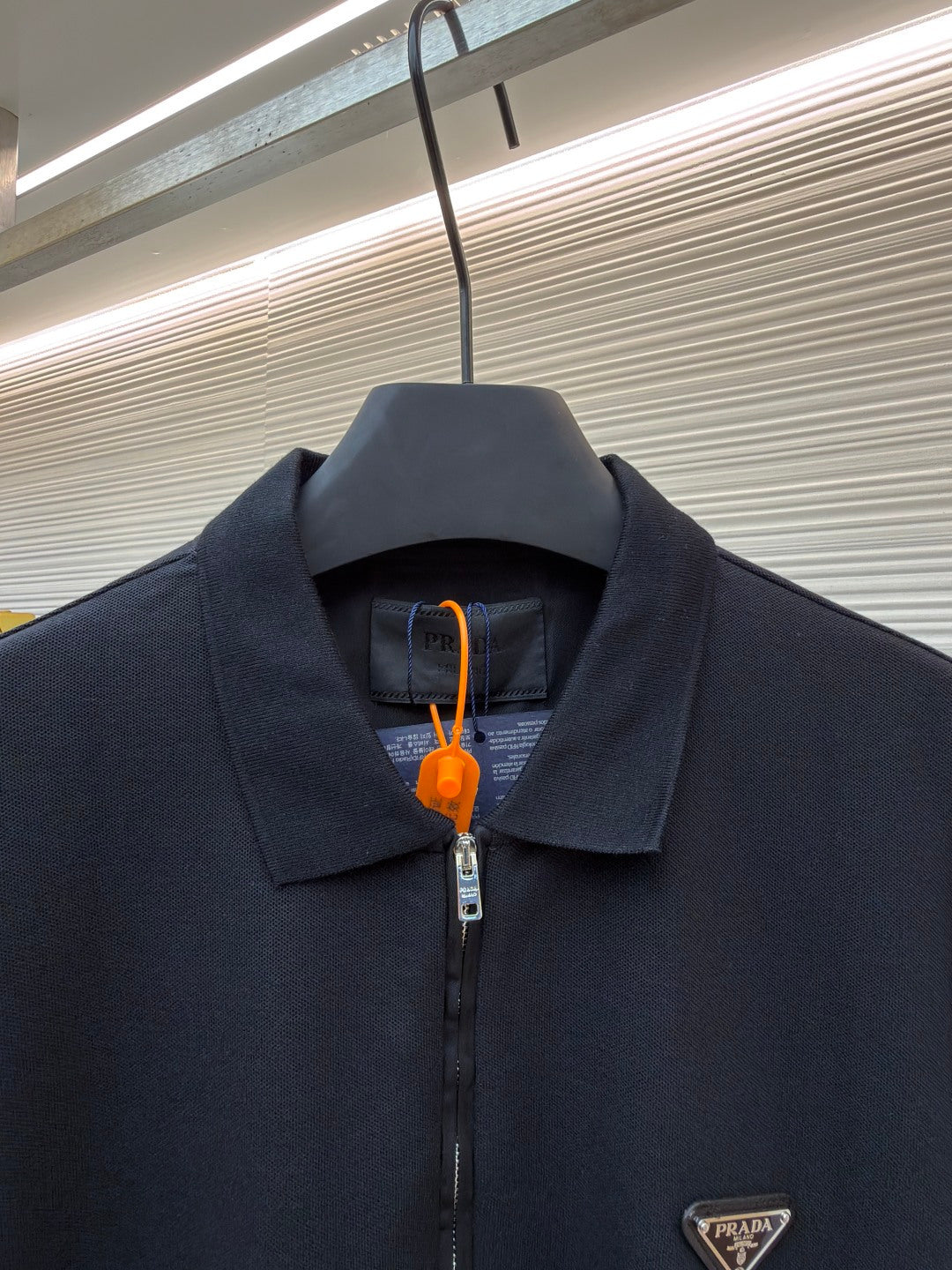 PRADA 26S LONG-SLEEVE ZIP POLO SHIRT 1109