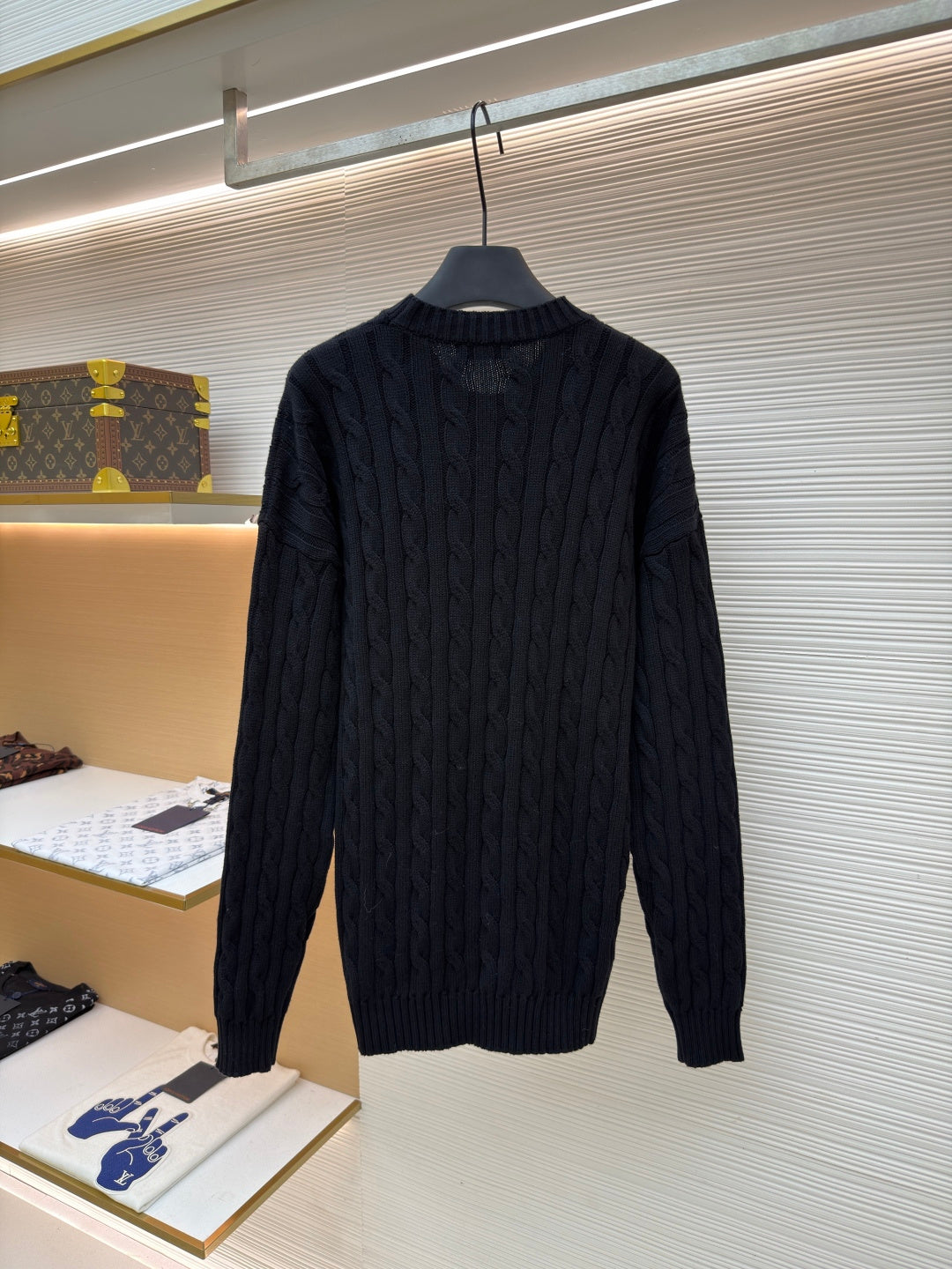 PRADA 26S CABLE-KNIT CREWNECK SWEATER 1092