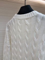 PRADA 26S CABLE-KNIT CREWNECK SWEATER 1091