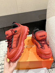 SNEAKER IN RUBY RED CALFSKIN AND BREATHABLE MESH 175307