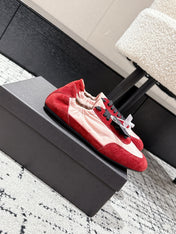 PRADA 25S COLLAPSE SNEAKERS IN RED RE NYLON AND SUEDE