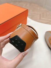 KICHU BALLET FLAT IN BRONZE BROWN CROCHET KNIT AND CALFSKIN