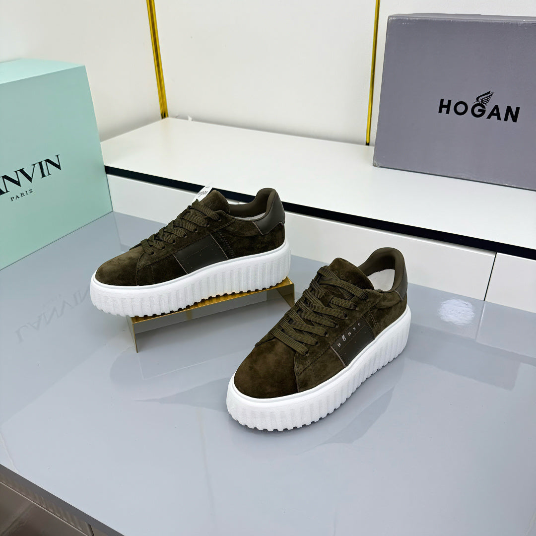 TOM FORD 26S SNEAKER HOGAN IN MOSS GREEN SUEDE