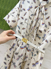 GUCCI 26S SHORT-SLEEVE BOW-TIE DRESS 409