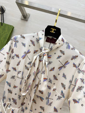 GUCCI 26S SHORT-SLEEVE BOW-TIE DRESS 409