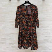 GUCCI 26S LONG-SLEEVE FLORAL A-LINE DRESS 399
