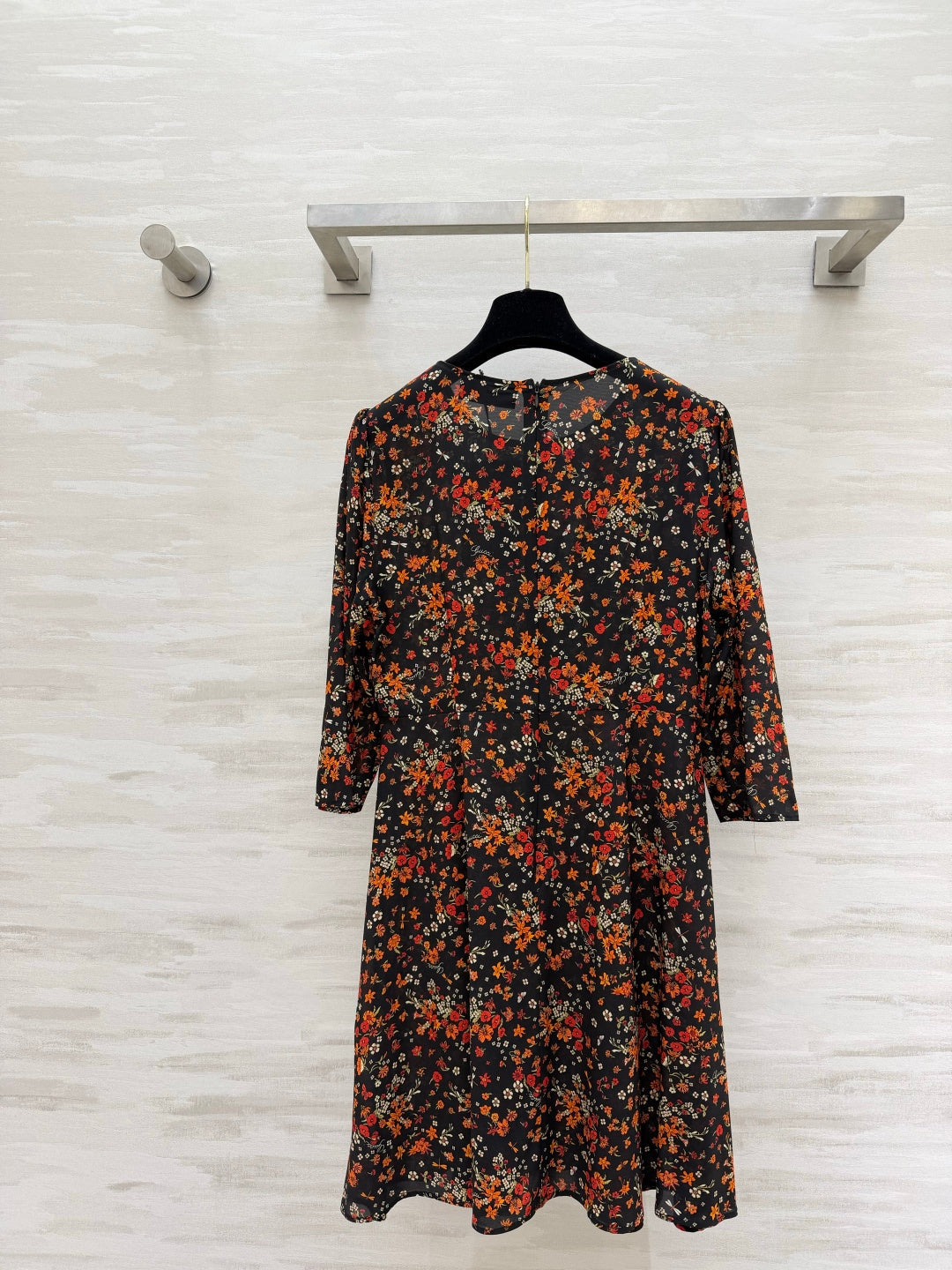 GUCCI 26S LONG-SLEEVE FLORAL A-LINE DRESS 399