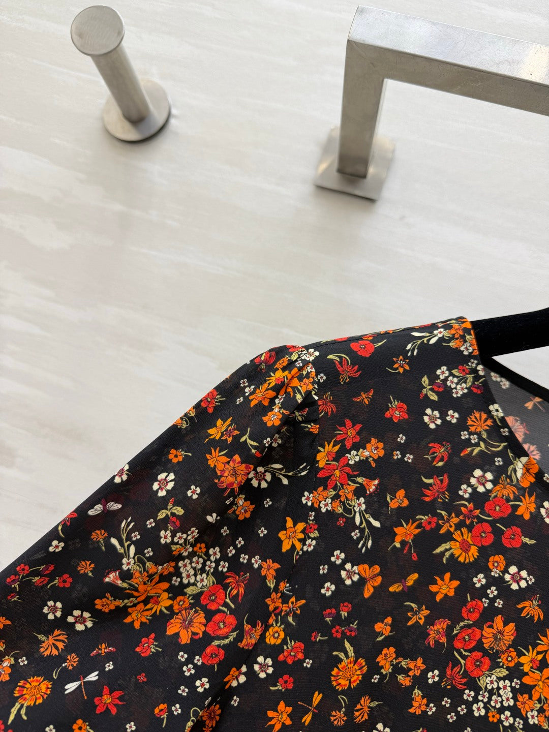 GUCCI 26S LONG-SLEEVE FLORAL A-LINE DRESS 399