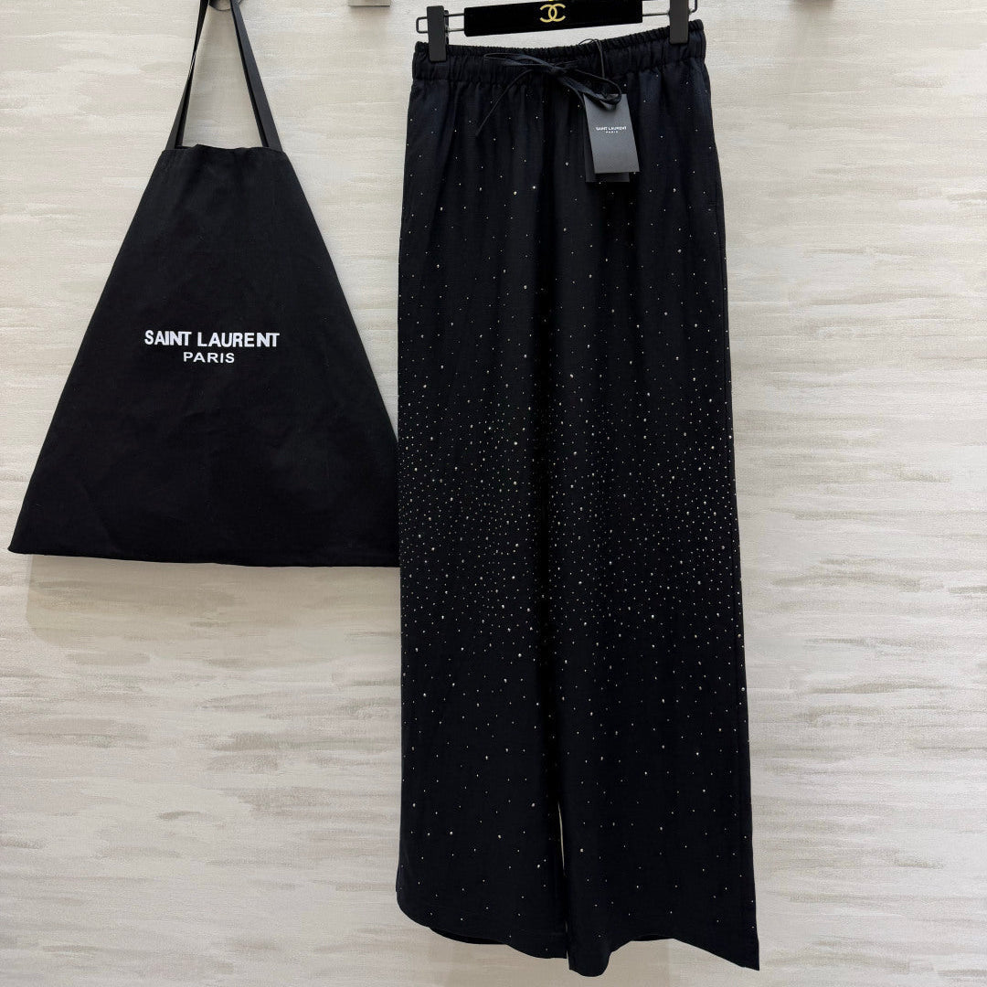 YSL 26S WIDE-LEG DRAWSTRING PANTS 505