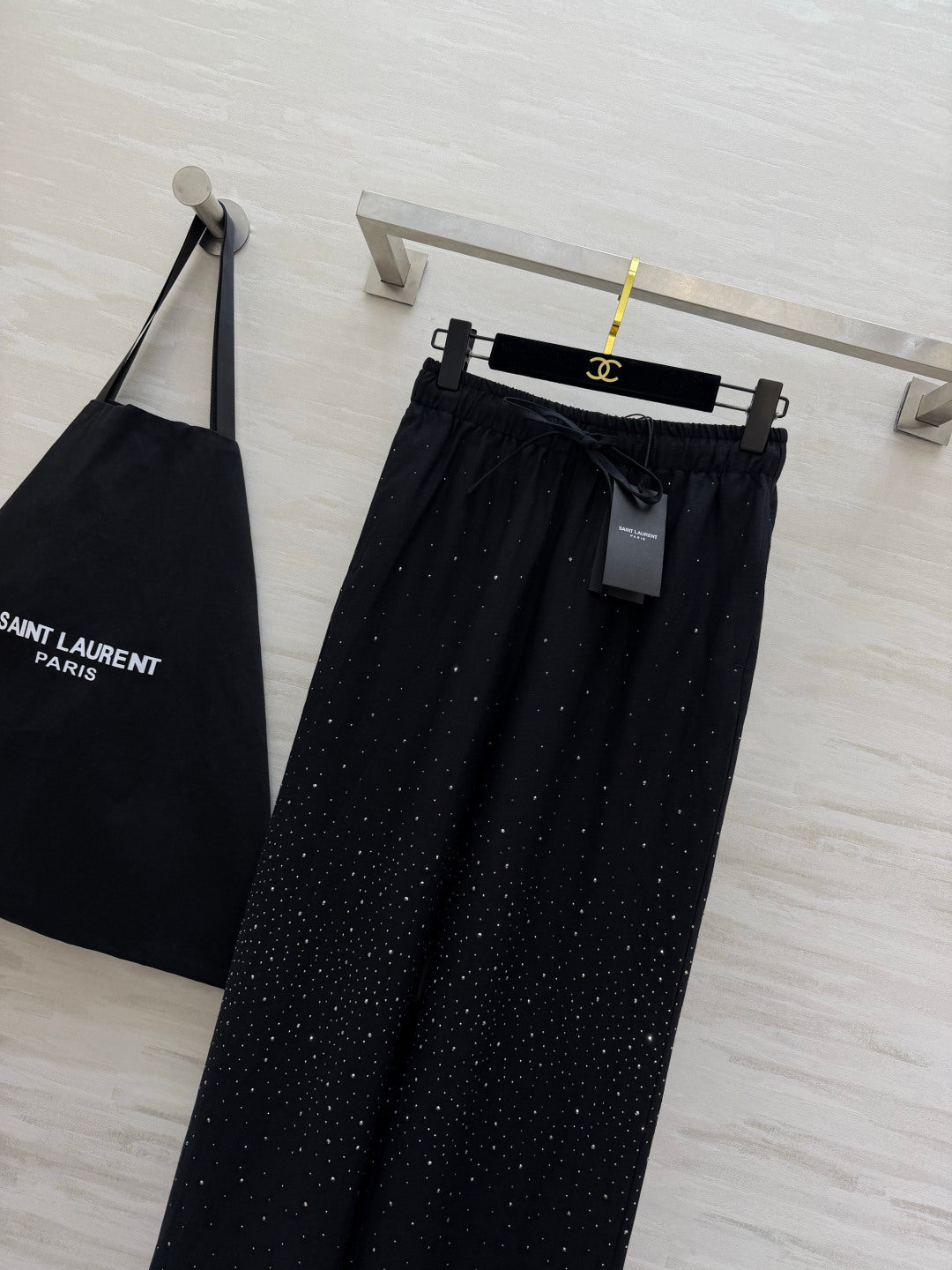 YSL 26S WIDE-LEG DRAWSTRING PANTS 505