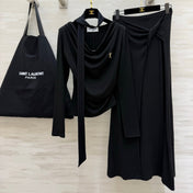 YSL 26S LONG-SLEEVE TOP & MIDI SKIRT SET 504