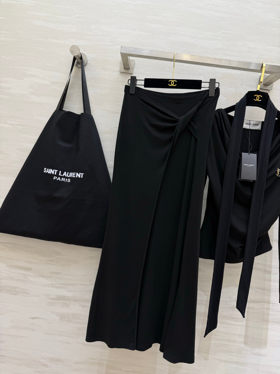 YSL 26S LONG-SLEEVE TOP & MIDI SKIRT SET 504