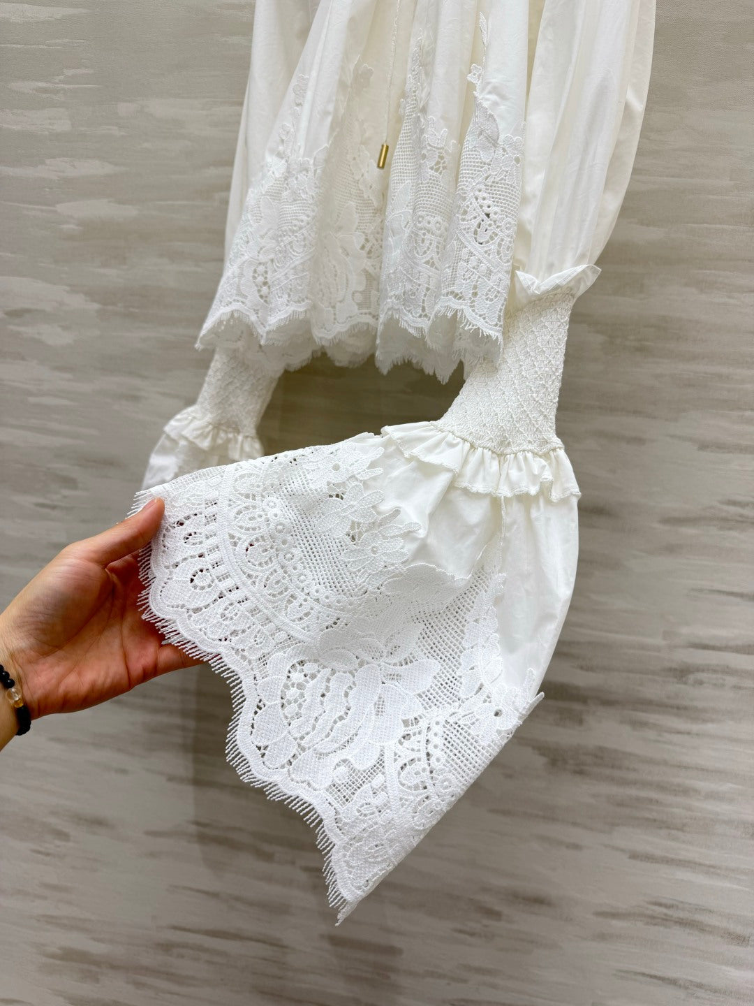 ZIMMERMANN 26S LACE-TRIM LONG-SLEEVE BLOUSE 246
