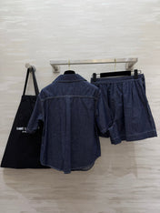 YSL 26S SHORT SLEEVE DENIM SHIRT & SHORTS SET 437
