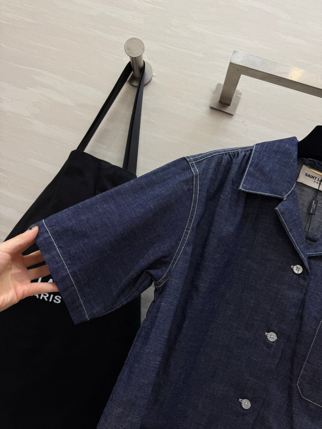 YSL 26S SHORT SLEEVE DENIM SHIRT & SHORTS SET 437
