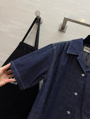YSL 26S SHORT SLEEVE DENIM SHIRT & SHORTS SET 437