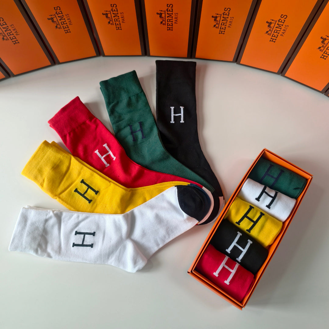 HERMES 26S CREW SOCKS 382074 (1 BOX)