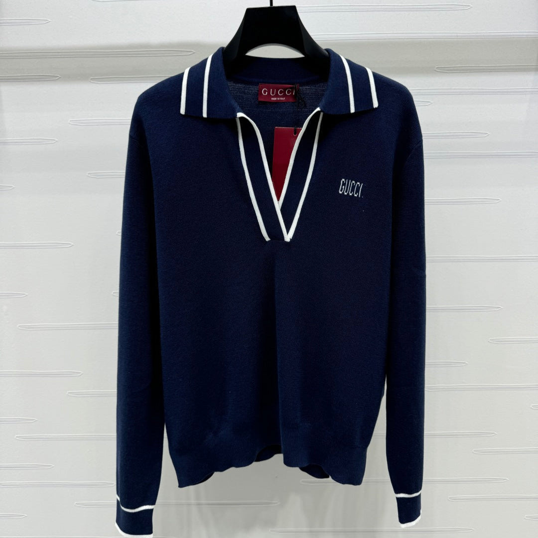 GUCCI V-NECK LONG-SLEEVE KNIT SWEATER 274823