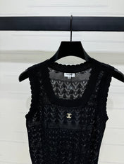 CHANEL 25S HOLLOW KNIT VEST 264156