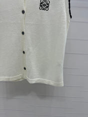 LOEWE 25S ROUND NECK KNITTED VEST WHITE 264069