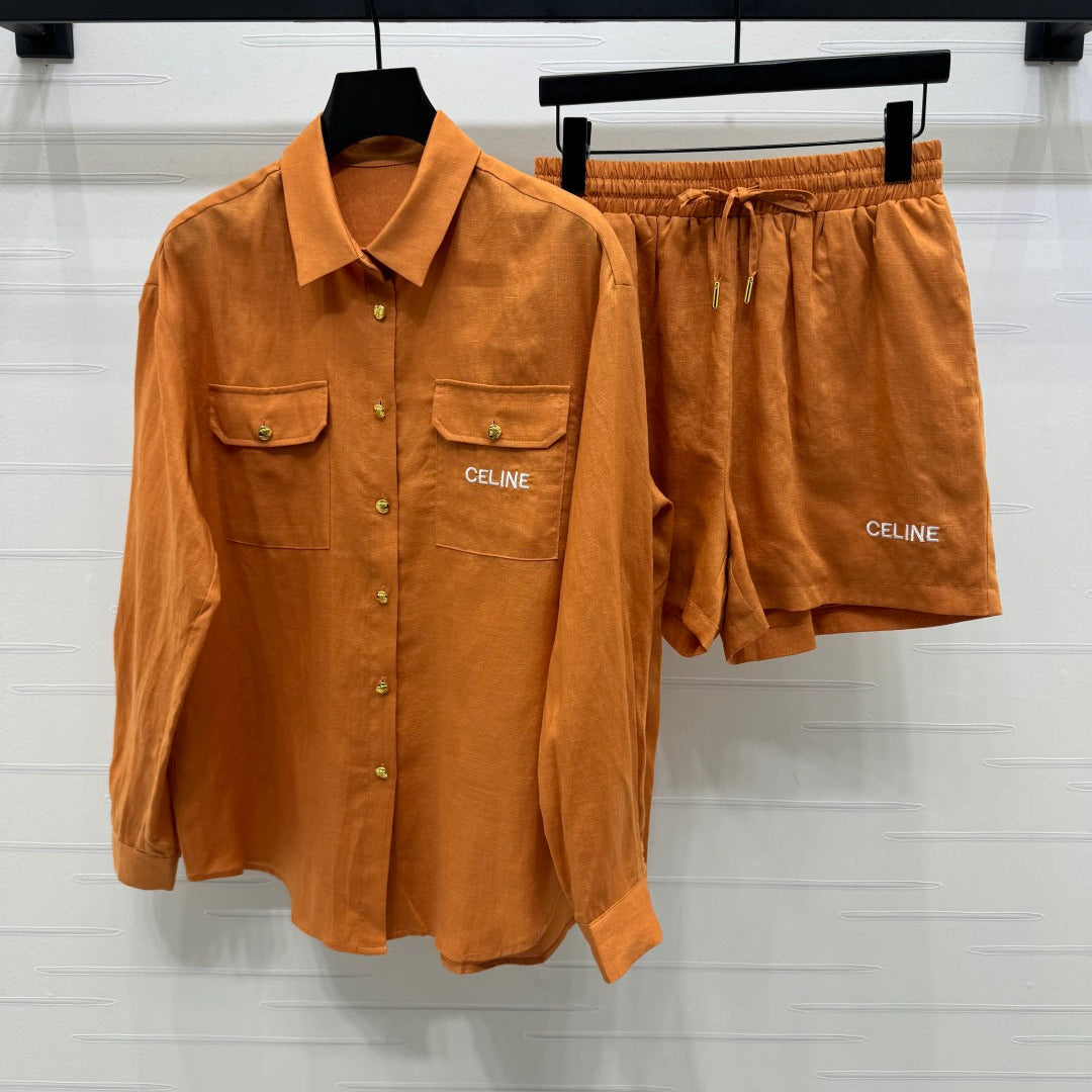 CELINE 26S SHIRT AND SHORTS SET STYLE 89