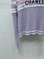 CHANEL 25S LONG SLEEVE OPEN-KNIT SWEATER STYLE 163