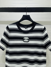 CHANEL 26S STRIPED KNIT MINI DRESS 1346