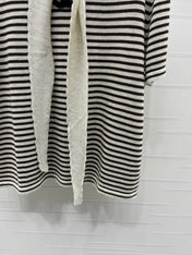 CHANEL 26S STRIPED KNIT TOP WITH SHOULDER TIE 1326