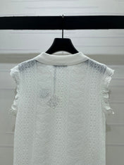 LOEWE 26S RUFFLE-SLEEVE KNIT POLO SHIRT 577