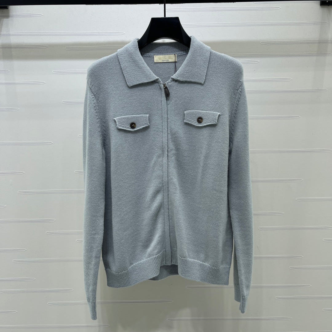 LORO PIANA 26S ZIP-UP KNIT JACKET 885