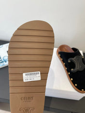 CELINE 26S MULE IN BLACK SUEDE