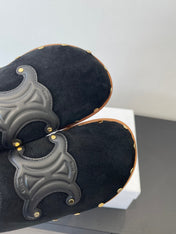 CELINE 26S MULE IN BLACK SUEDE