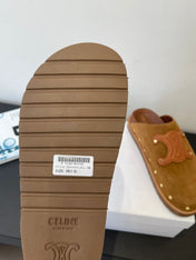 CELINE 26S MULE IN BROWN SUEDE