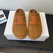 CELINE 26S MULE IN BROWN SUEDE