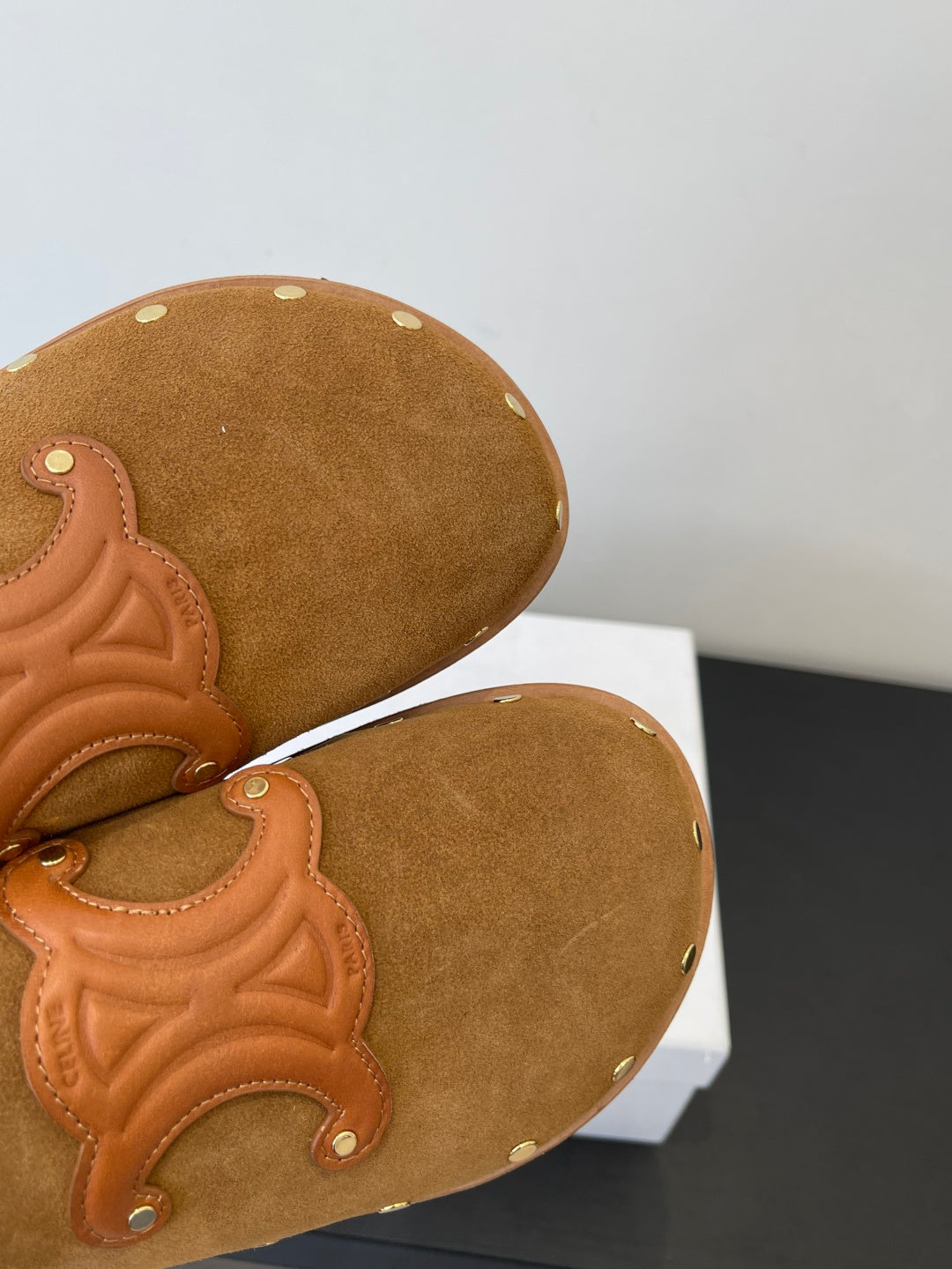 CELINE 26S MULE IN BROWN SUEDE