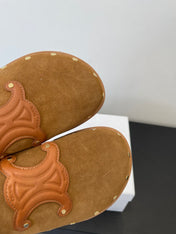 CELINE 26S MULE IN BROWN SUEDE