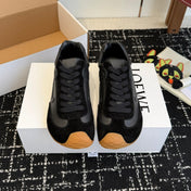 LOEWE 26S FLOW RUNNER SNEAKER IN BLACK SUEDE AND LAMBSKIN