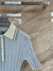 PRADA 26S SHORT-SLEEVED KNIT POLO SHIRT STYLE 873