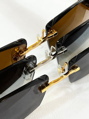 C DE RIMLESS RECTANGULAR FRAME SUNGLASSES CT0612S IN METAL