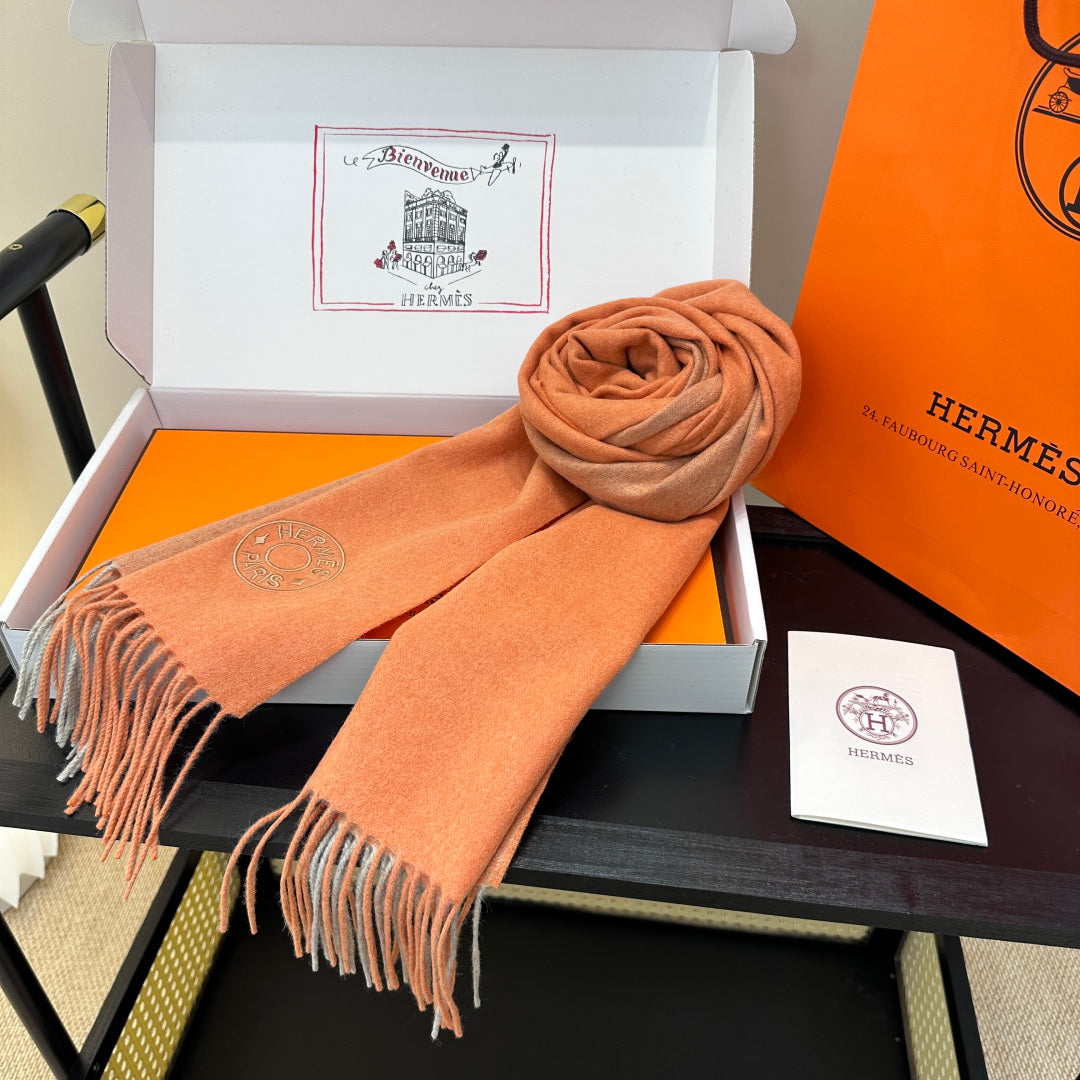 HERMES 25S SCARF 190 IN CASHMERE 986050
