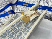 DIOR 25S 30 MONTAIGNE DEA POUCH LIGHT BLUE OBLIQUE JACQUARD 26 IN CANVAS