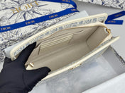 DIOR 25S 30 MONTAIGNE DEA POUCH LIGHT BLUE OBLIQUE JACQUARD 26 IN CANVAS