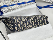 DIOR 25S 30 MONTAIGNE DEA POUCH BLUE OBLIQUE JACQUARD 26 IN CANVAS