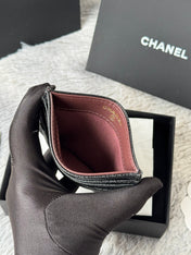 CHANEL 25S CARD HOLDER 11 IN BLACK CAVIAR GOLD HARDWARE