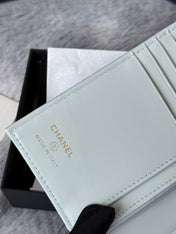 CHANEL 25S MULTI PURPOSE PASSPORT WALLET 15 IN SOFT MINT CALFSKIN GOLD HARDWARE